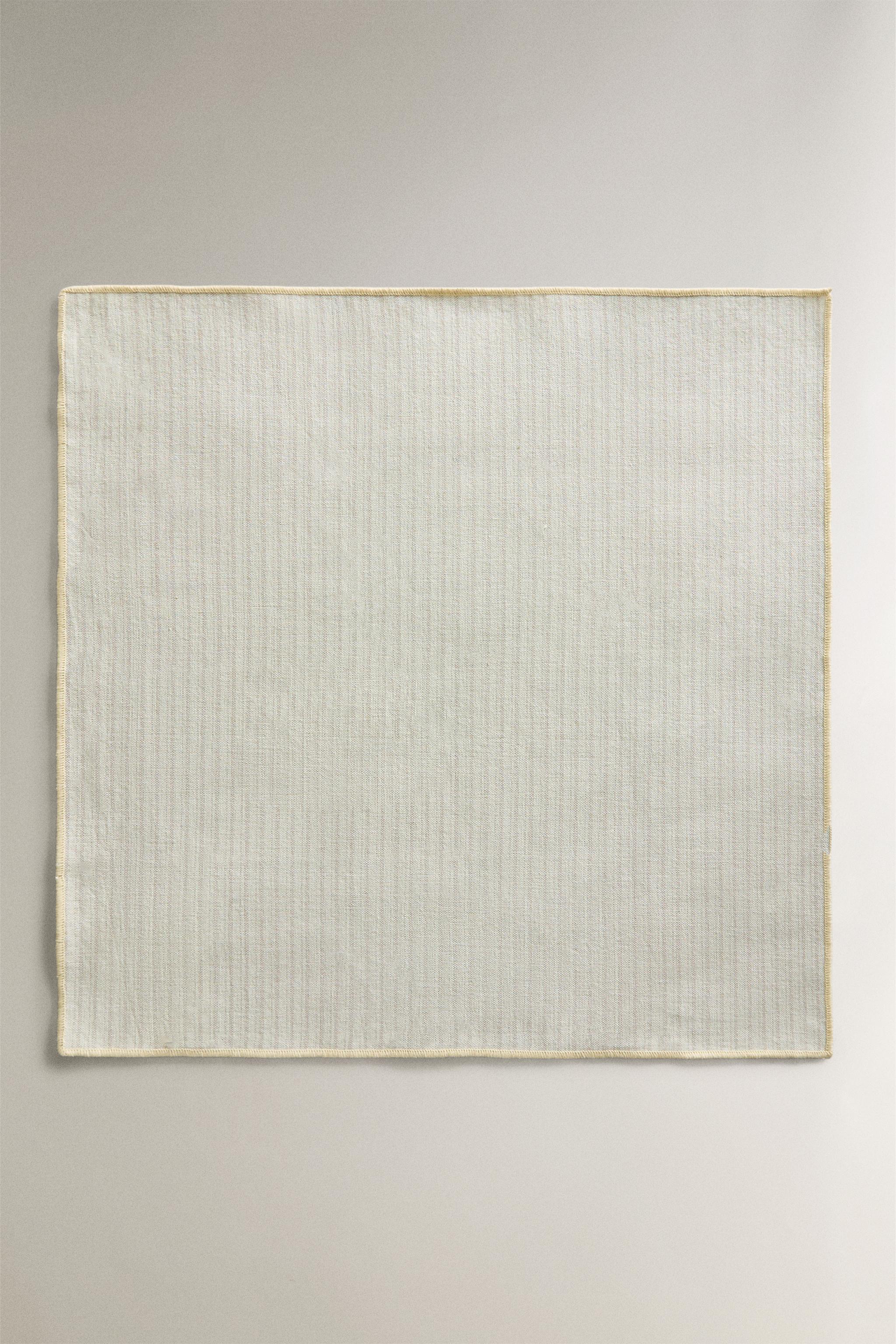 LOT SERVIETTES RAYURES OVERLOCK (LOT DE 2)